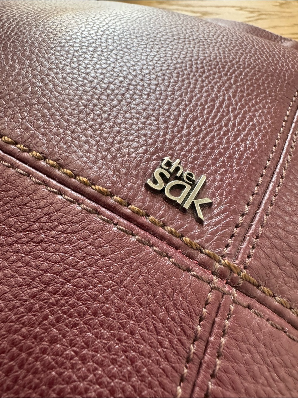 The Sak De Young Leather Hobo Bag Black Cherry - Picture 2 of 11